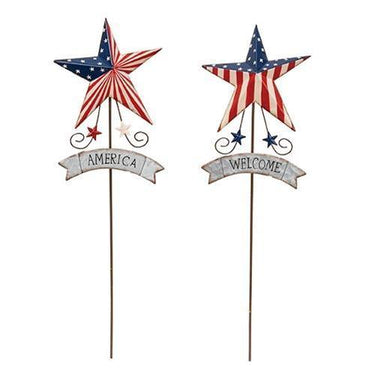 2/Set Americana Star Yard Stake, 20